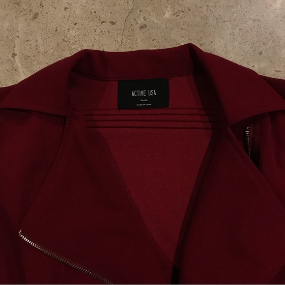 Active USA Red Polyester Peacoat Jacket - Picture 5 of 7